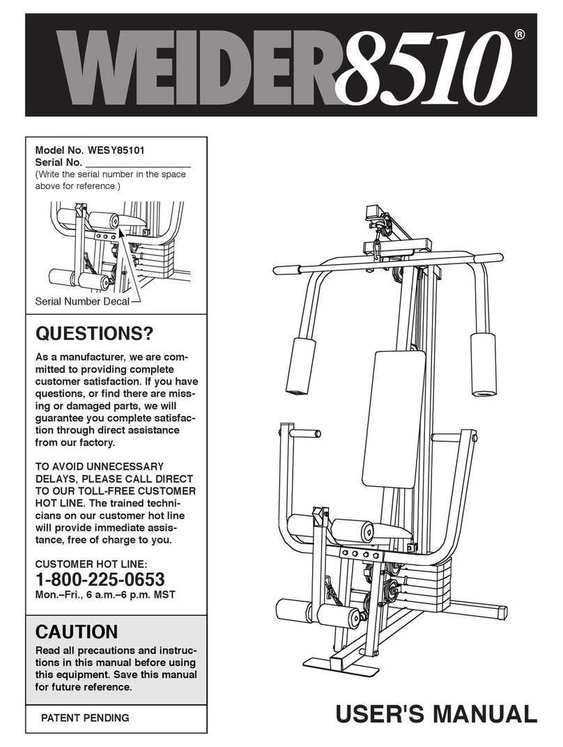 Weider 8510 User manual