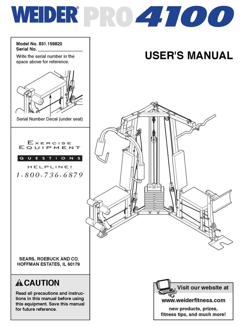 Weider 831.159820 User manual