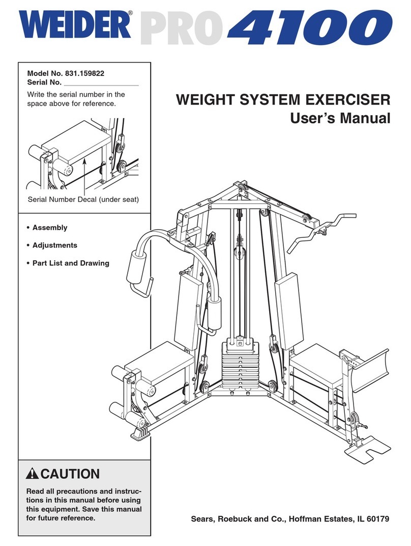 Weider 831.159822 User manual