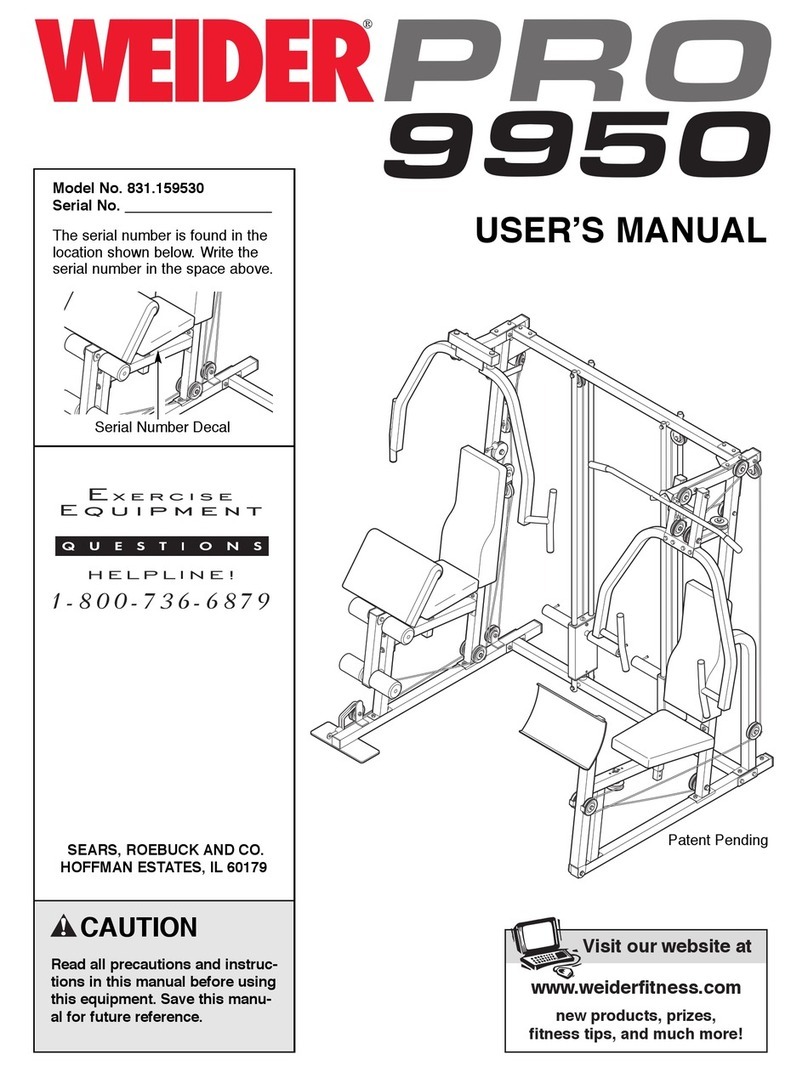 Weider Pro 9950 user manual