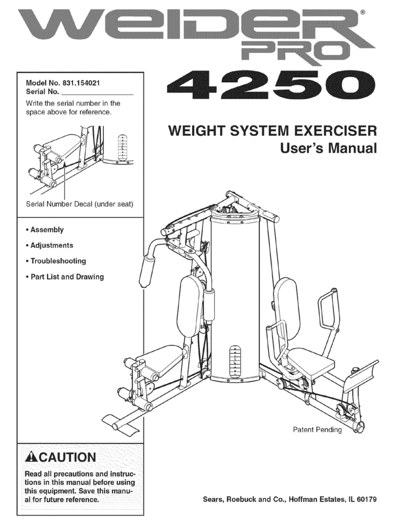 Weider 831.154021 user manual