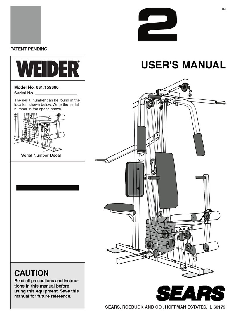 Weider 831.159360 User manual