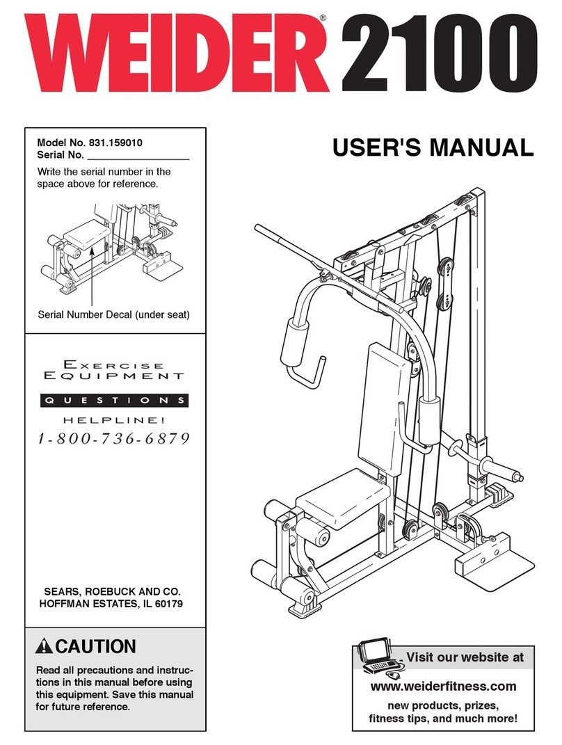 Weider 831.159010 user manual