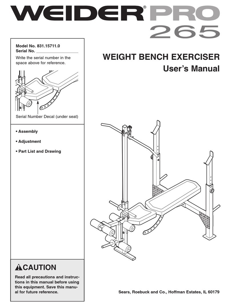 Weider 831.15711.0 User manual