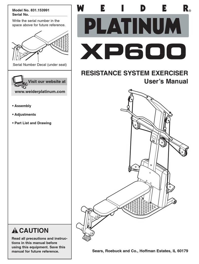 Weider 831.153991 User manual