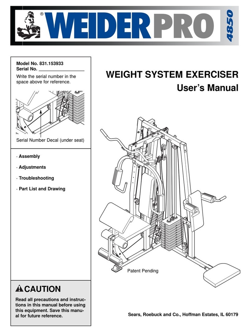 Weider PRO 4850 User manual