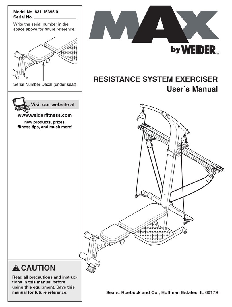 Weider 831.15395.0 user manual