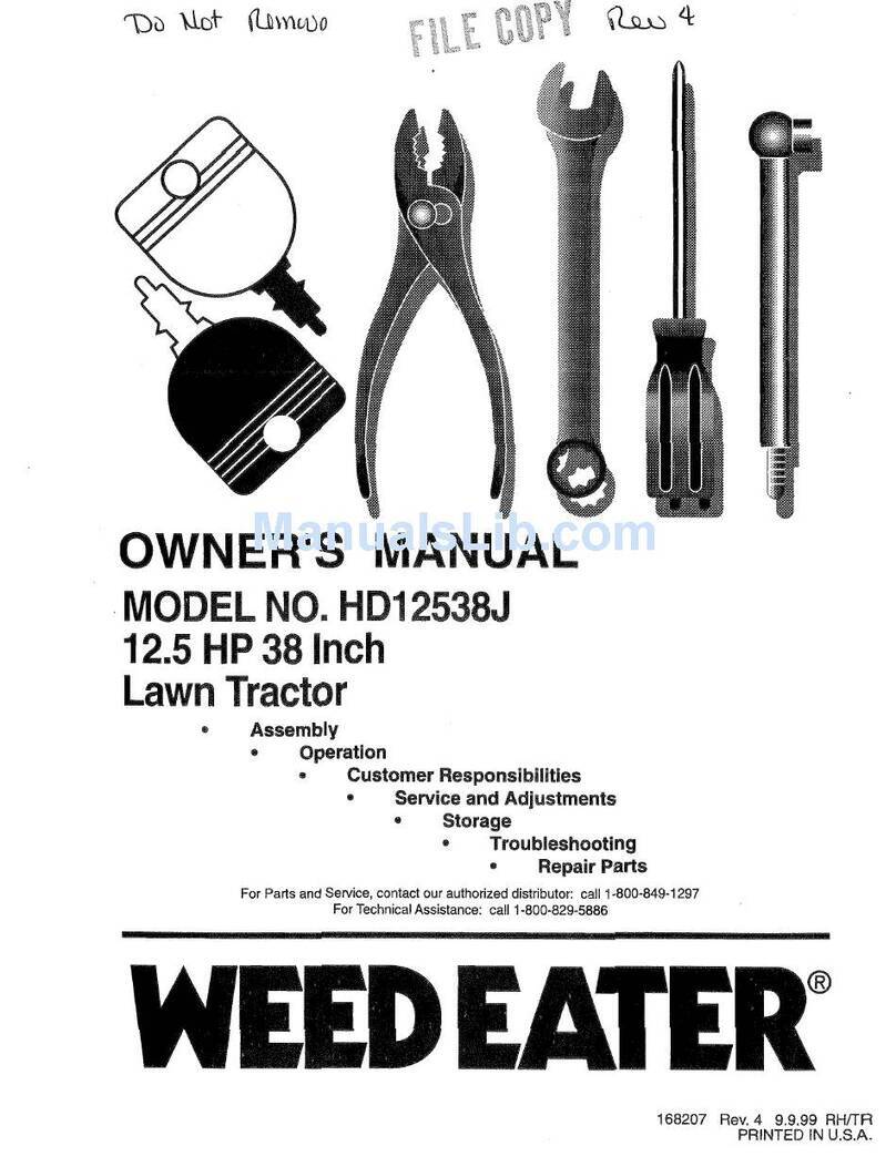 Weed Eater 168207 owner's manual