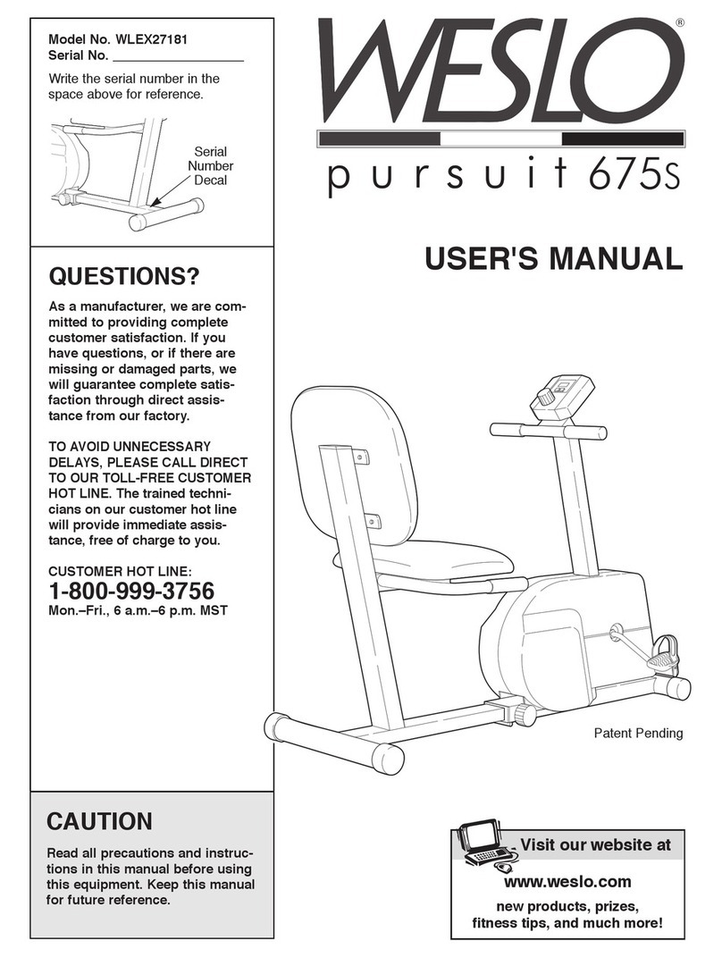 Weslo WLEX27181 user manual