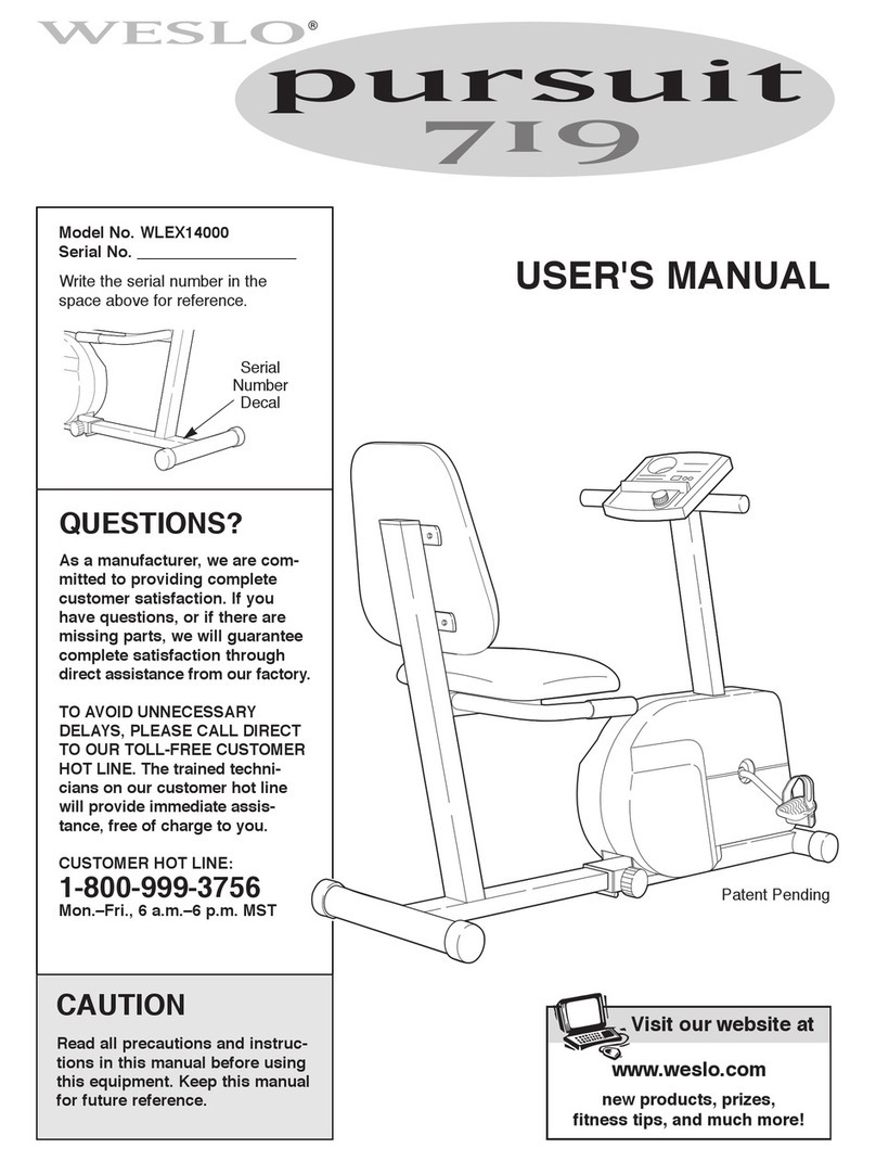 Weslo WLEX14000 User manual