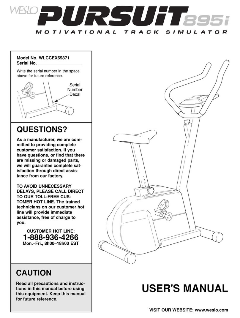 Weslo WLCCEX69871 user manual
