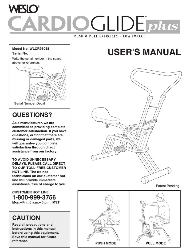Weslo WLCR96058 user manual