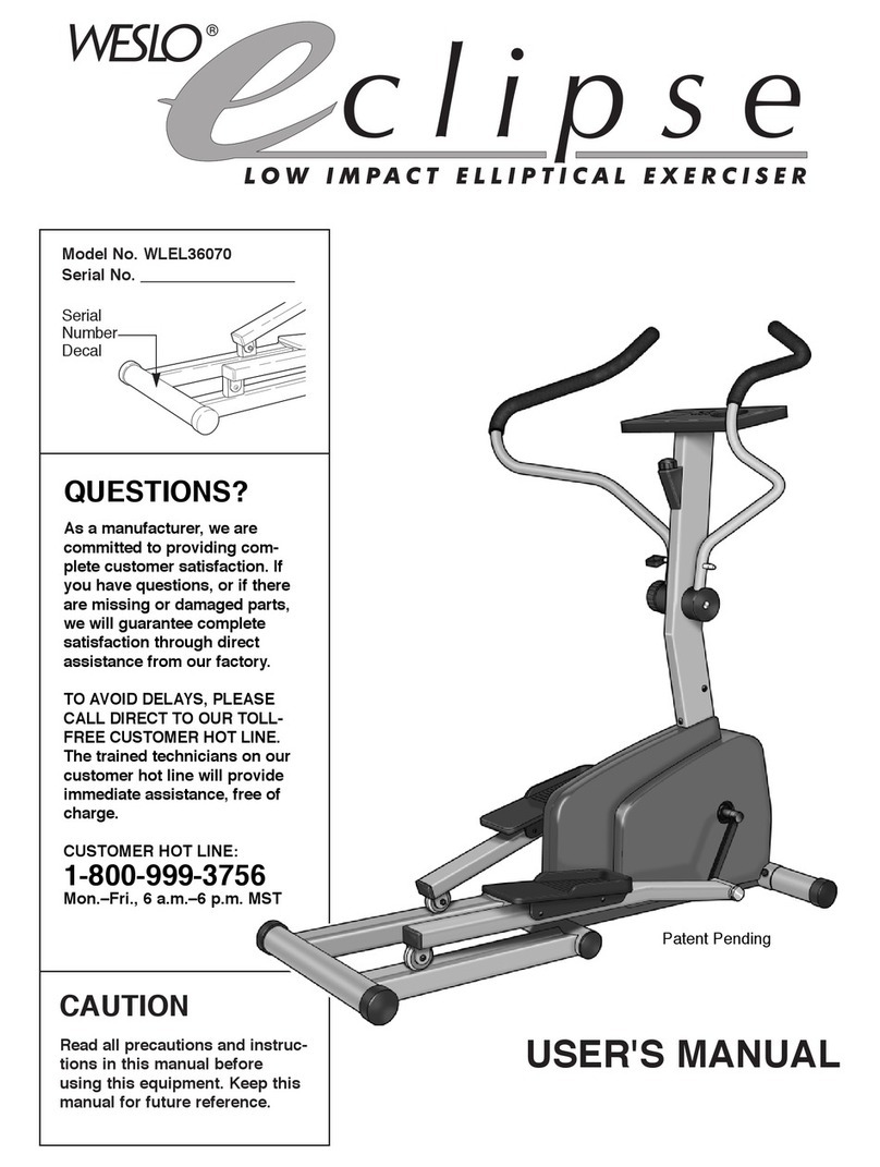 Weslo WLEL36070 user manual