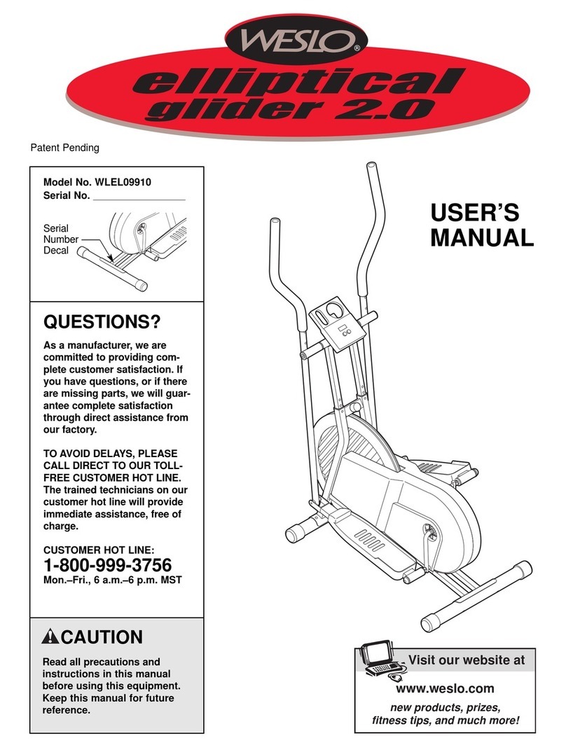 Weslo WLEL09910 user manual