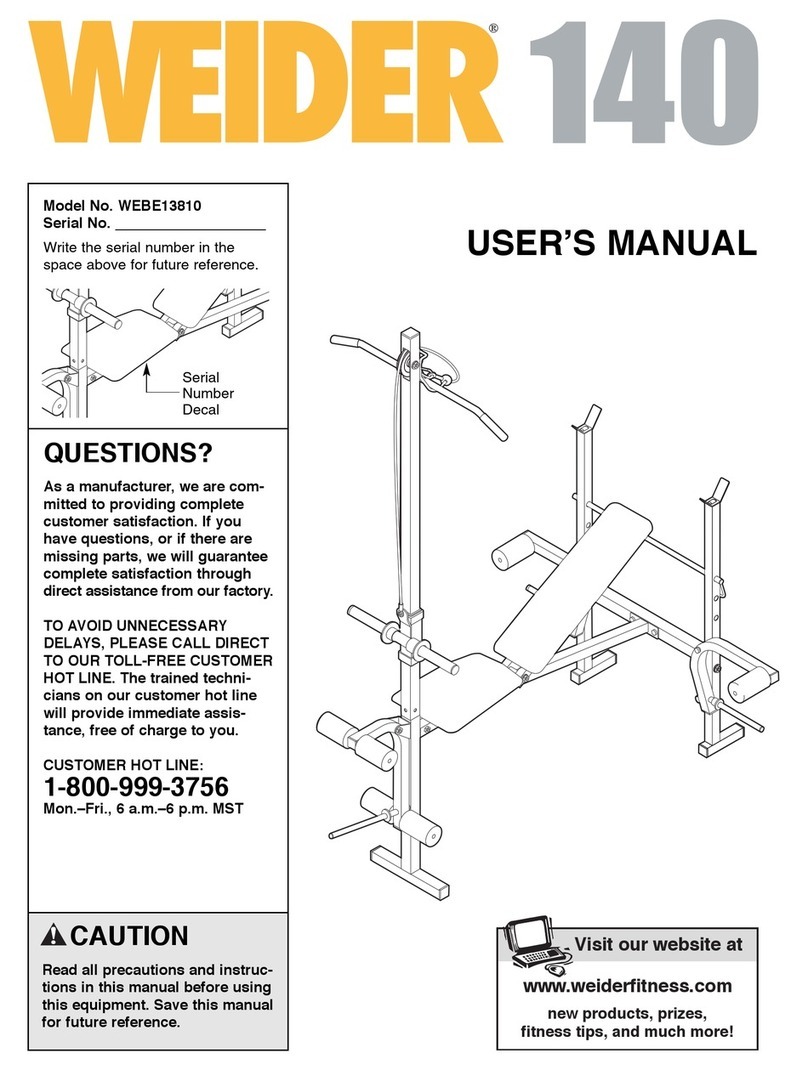 Weider WEBE13810 User manual