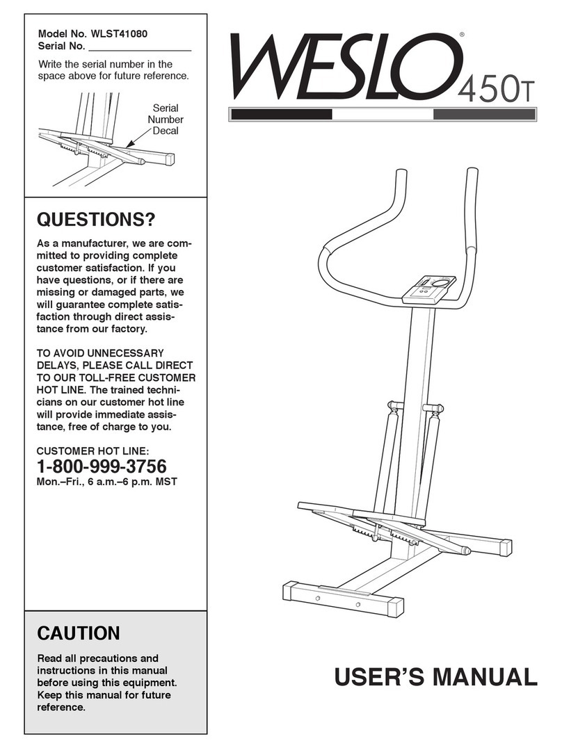 Weslo 450T user manual