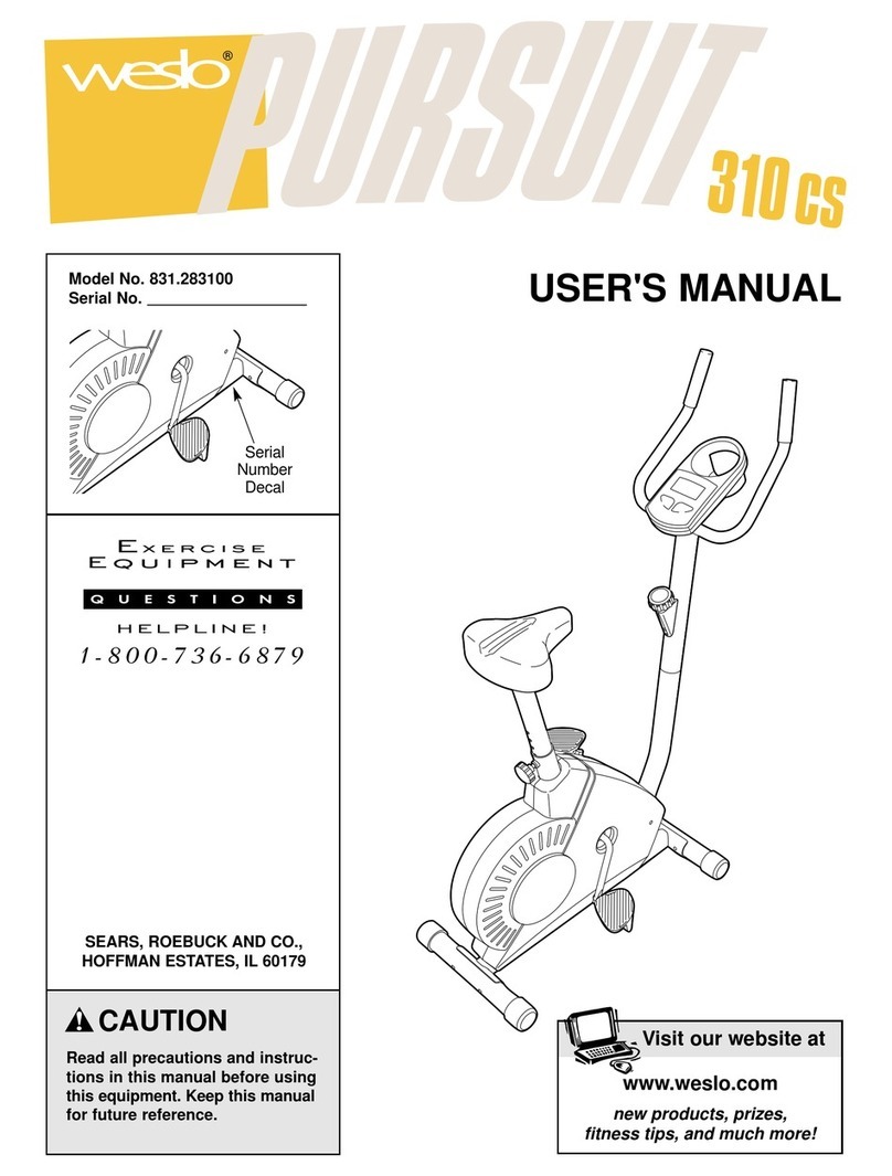 Weslo Pursuit 310 Cs user manual