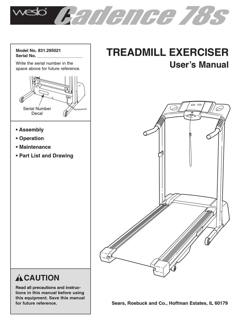 Weslo Cadence 78s 831.295021 User manual