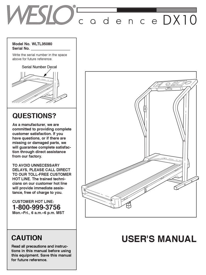 Weslo DX10 User manual Weslo DX10 User manual