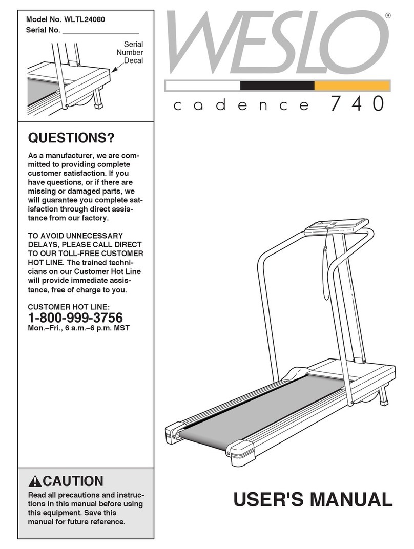 Weslo CADENCE 740 User manual