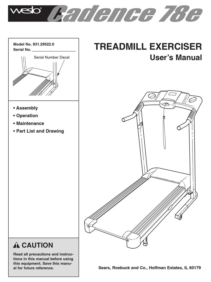 Weslo 78e 831.29522.0 User manual