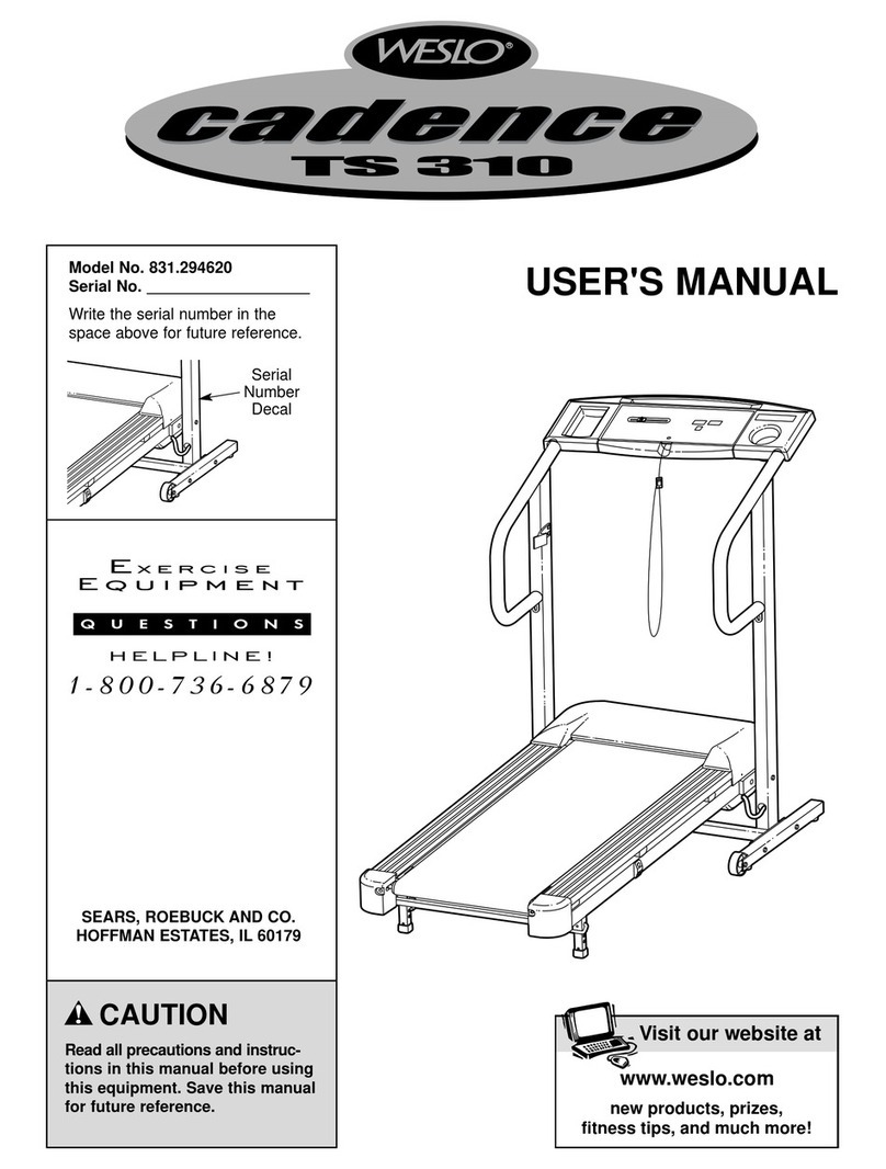 Weslo 831.294620 User manual