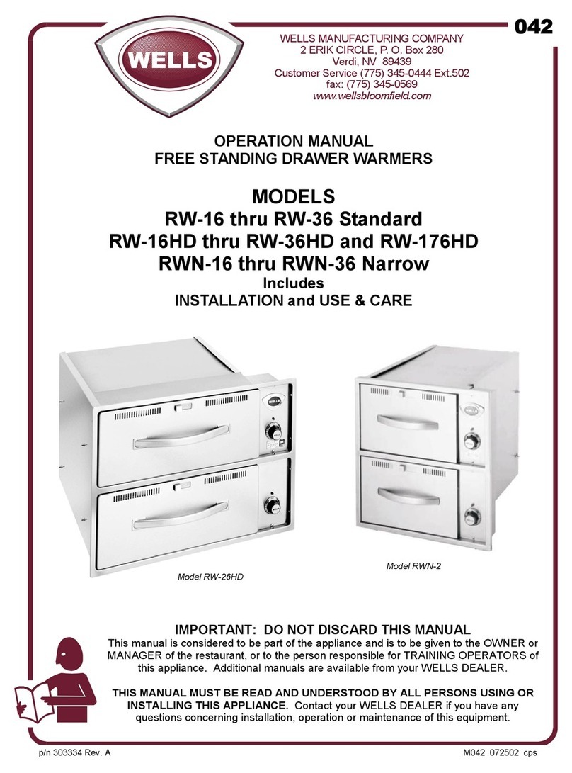 Wells RW-16HD thru RW-36HD User manual