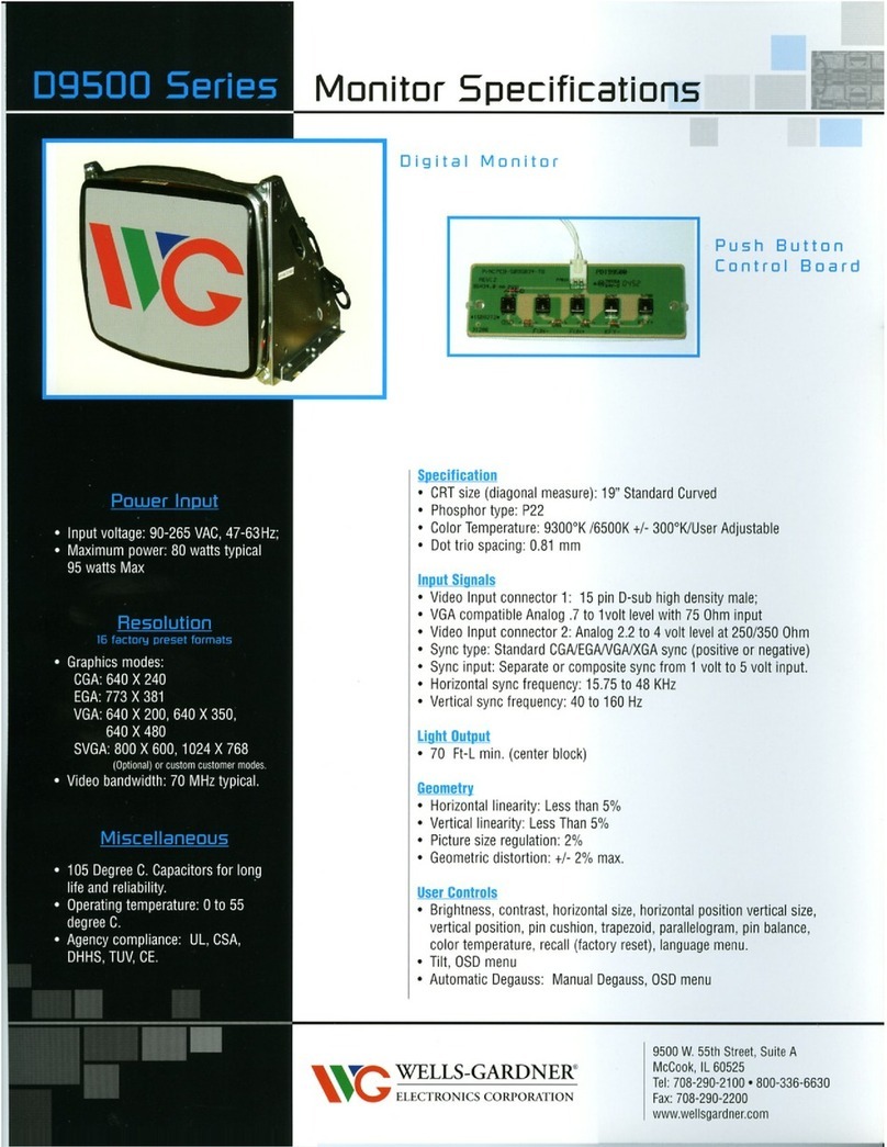 Wells-Gardner D9500 Series User manual