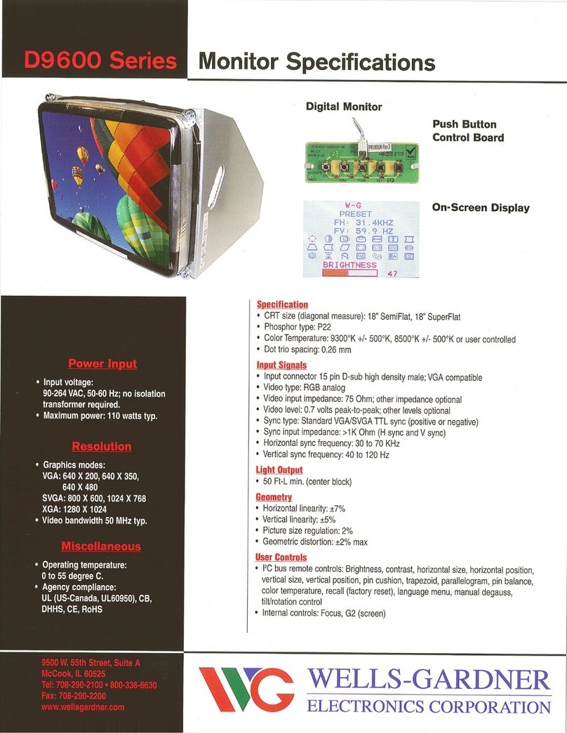 Wells-Gardner D9600 Series User manual