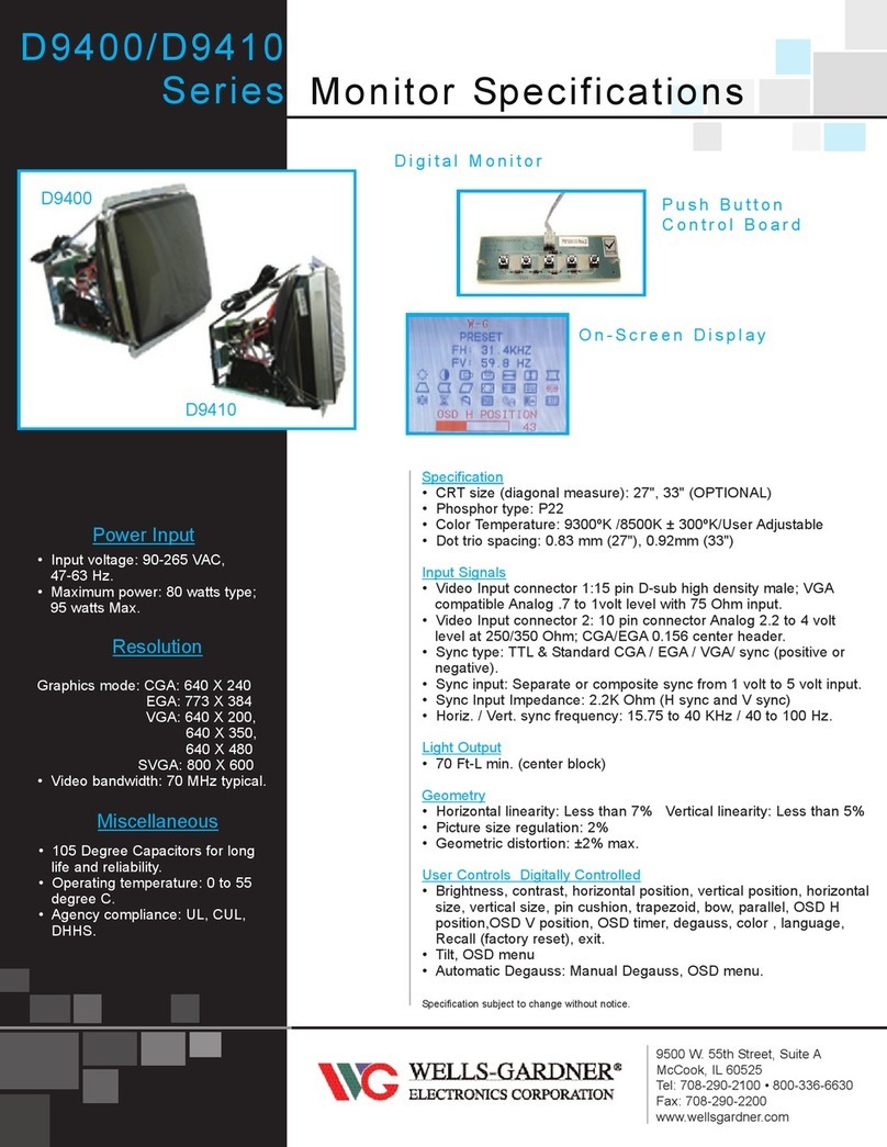 Wells-Gardner D9400 Series User manual