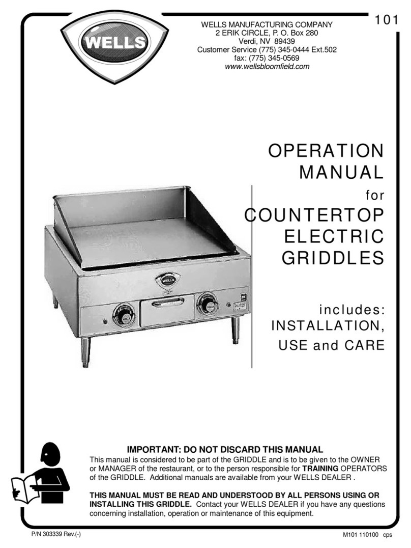 Wells Countertop Electric Griddles Operation manual
