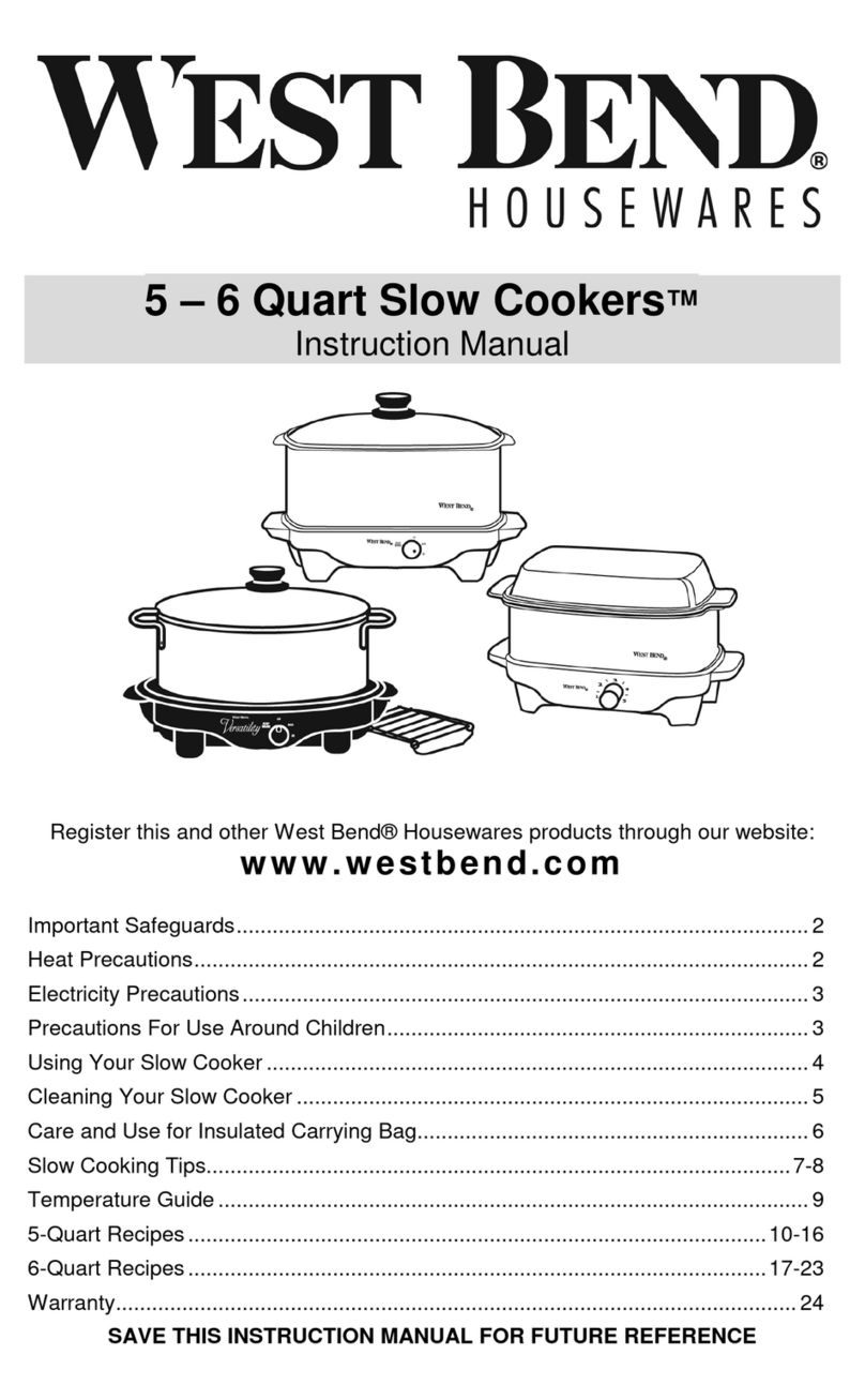 West Bend Cookers instruction manual