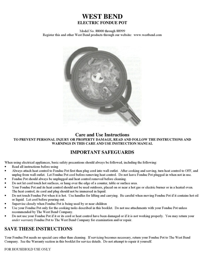 West Bend 88000 Care and use instructions