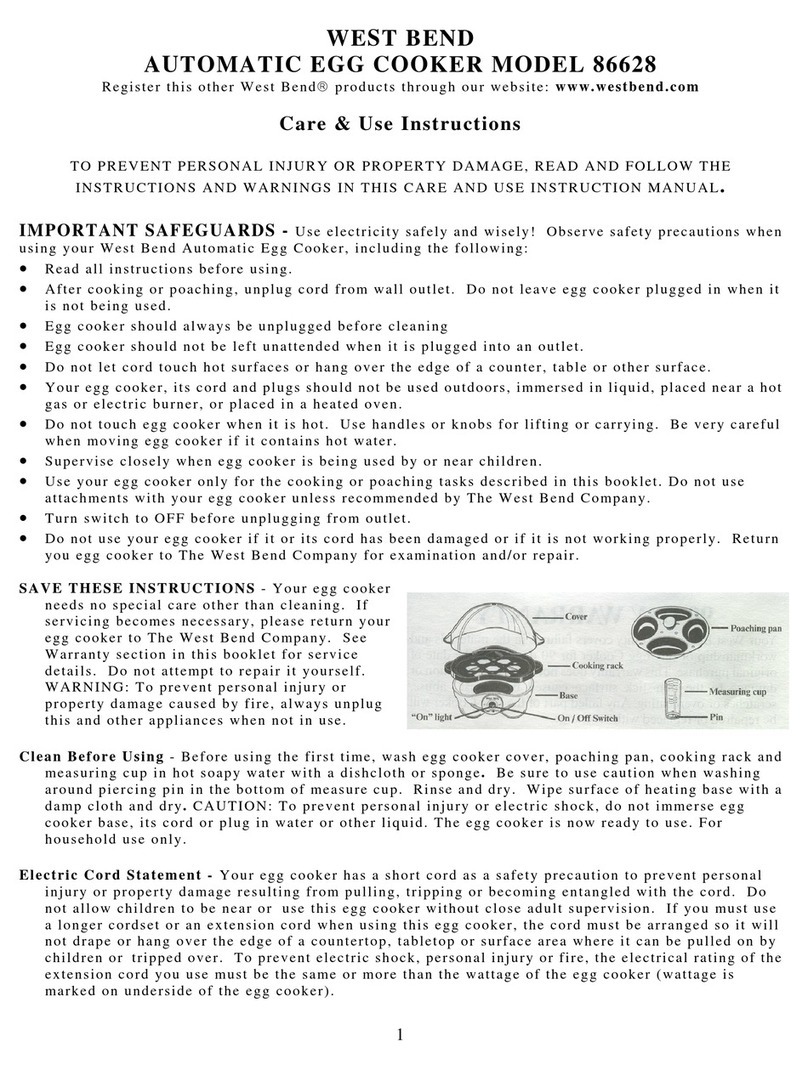 West Bend 86628 Care and use instructions