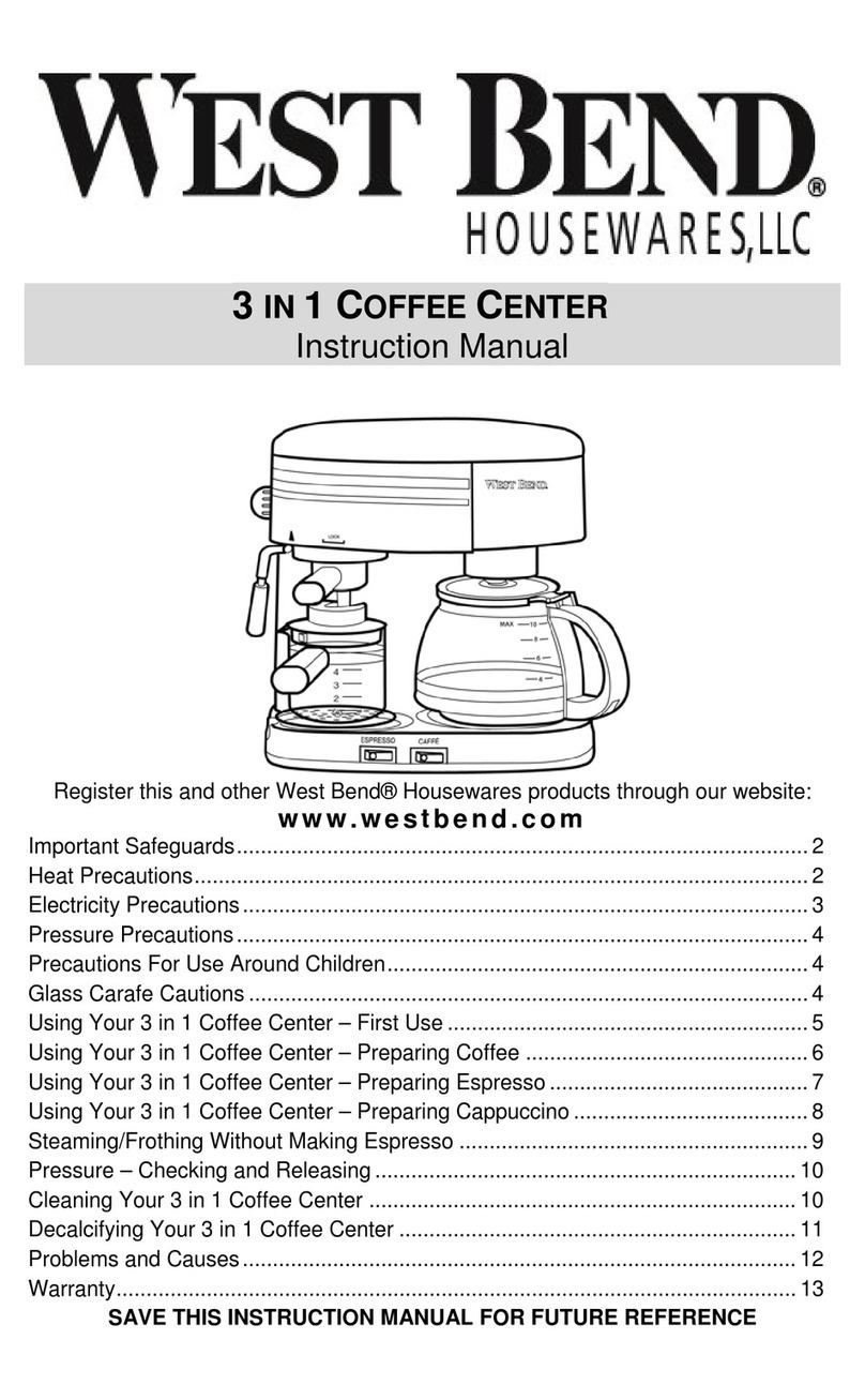 West Bend COFFEE CENTER User manual