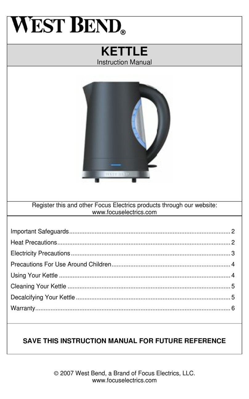 West Bend KETTLE User manual