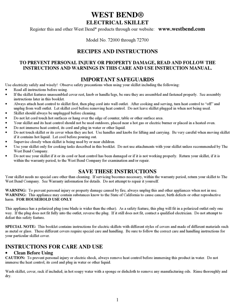 West Bend 72000 User manual