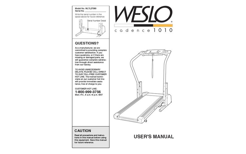 Weslo WLTL27080 User manual