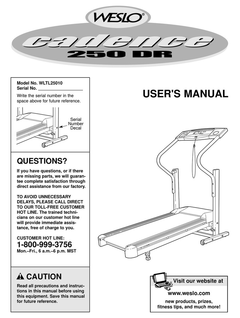 Weslo WLTL25010 user manual