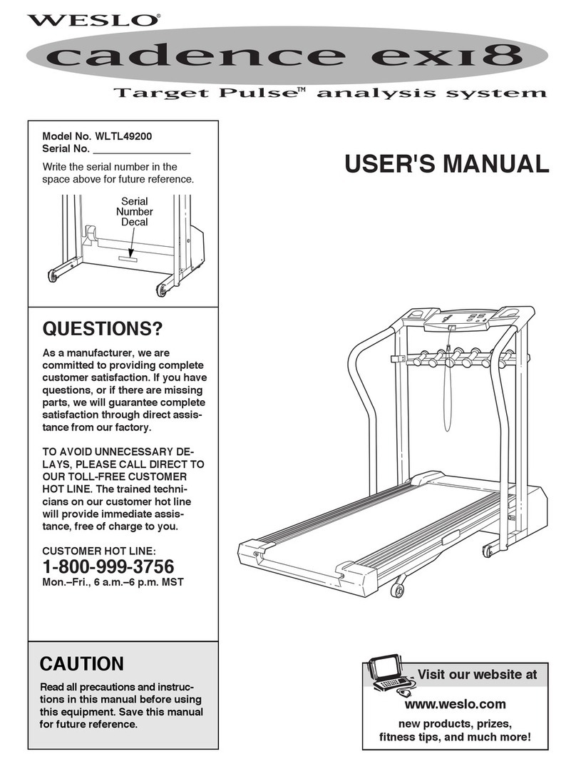 Weslo Cadence Ex 18 user manual