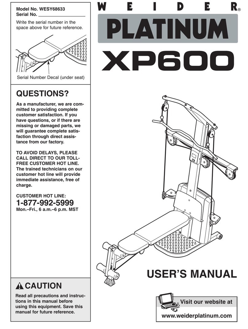 Weider WESY68633 User manual