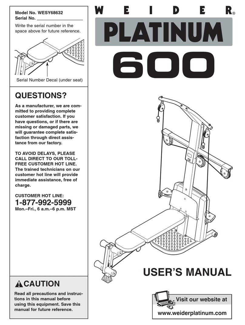 Weider WESY68632 User manual