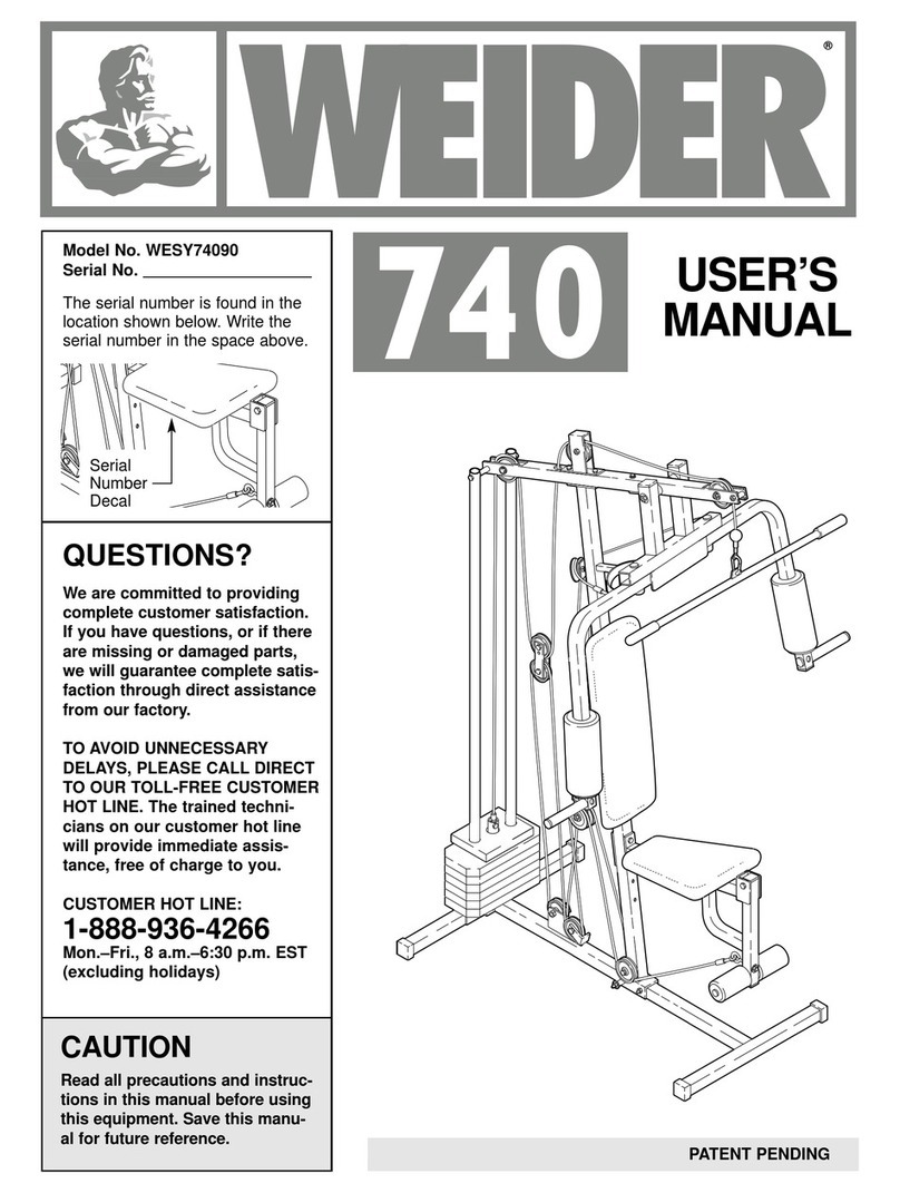 Weider WESY74090 User manual