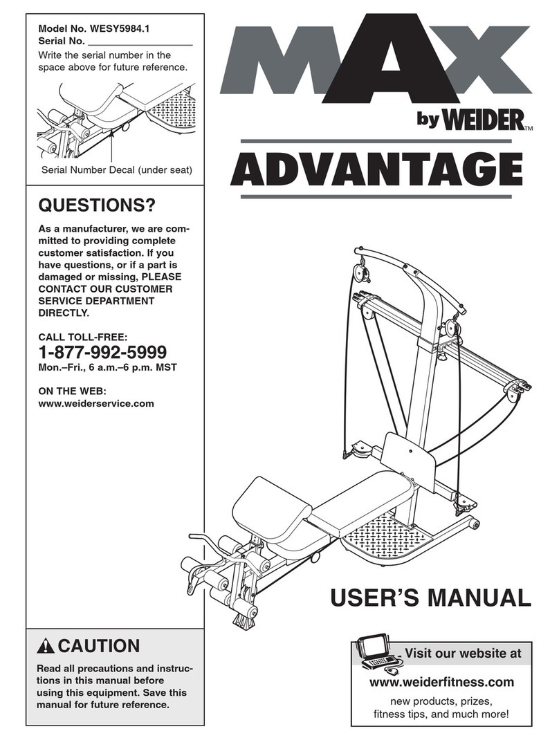 Weider WESY5984.1 User manual