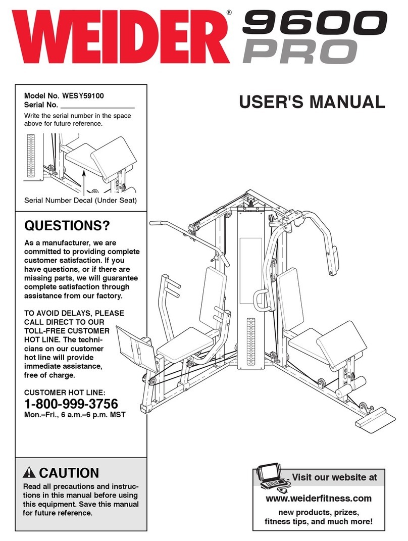Weider WESY59100 User manual
