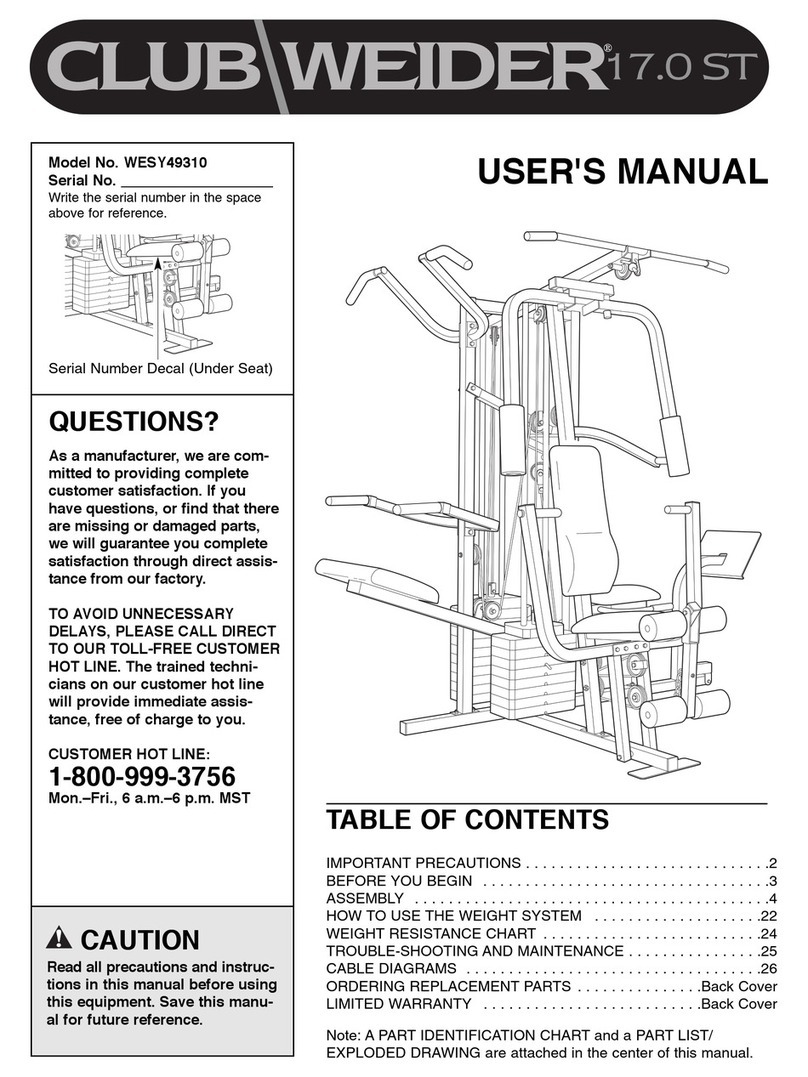 Weider WESY49310 User manual