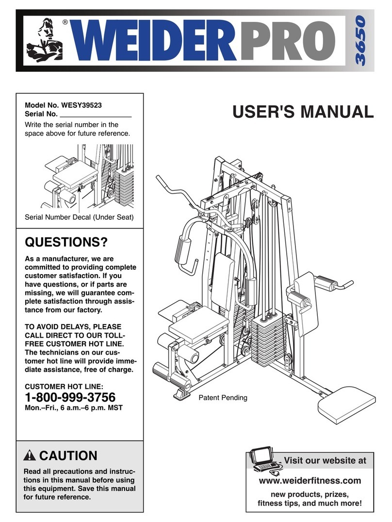 Weider WESY39523 User manual