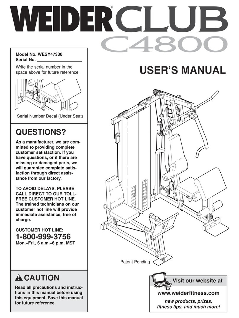 Weider WESY47330 user manual