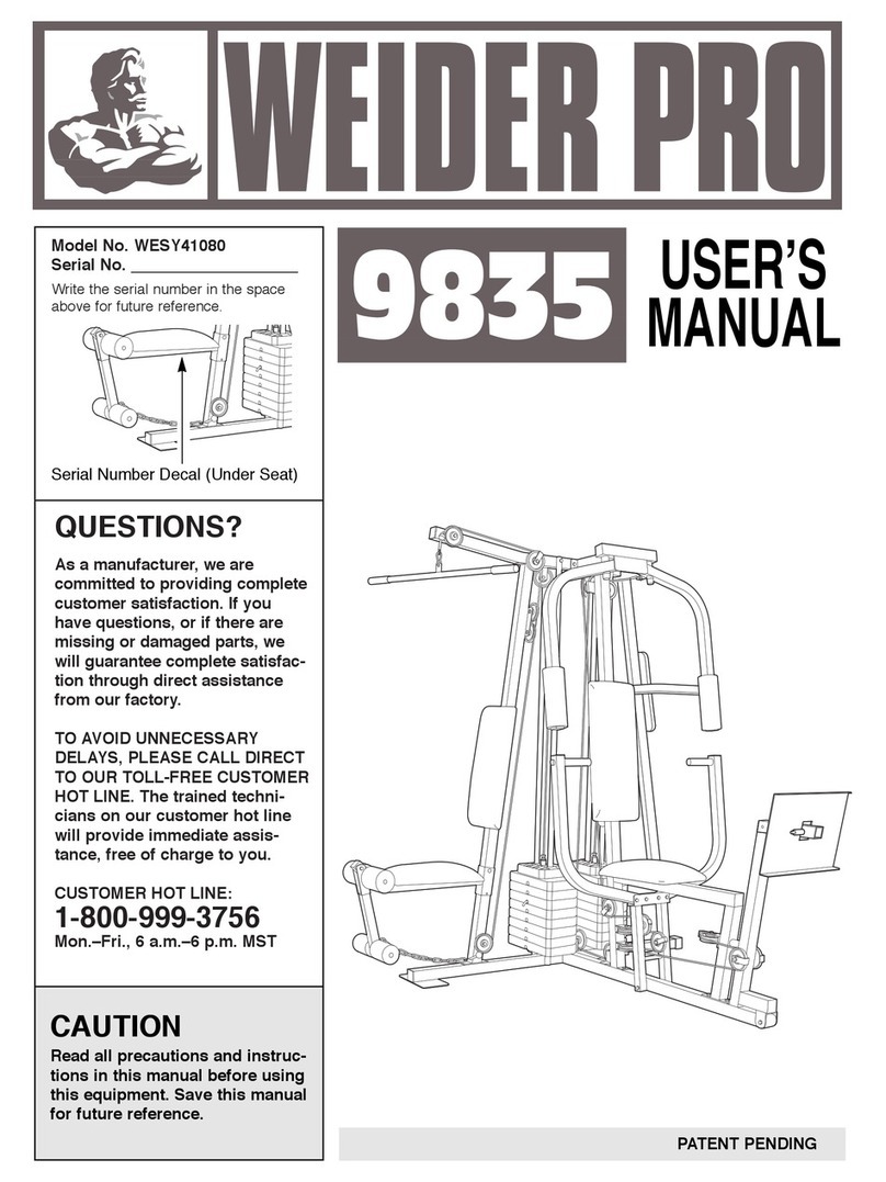 Weider Pro 9835 User manual