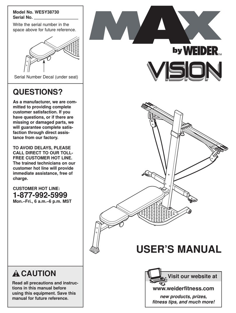 Weider WESY38730 user manual